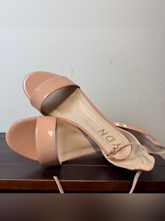YDN Shoes - YDN Nude Patent Ankle Strap Sandals Low Block Heel Size 12 Fits Closer To 11